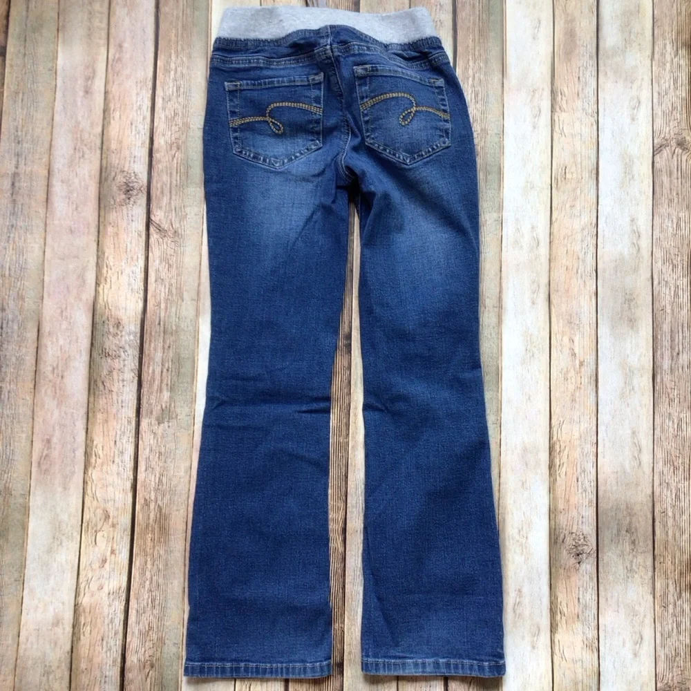 Justice Mid Rise Knit Waist Boot Cut Jeans